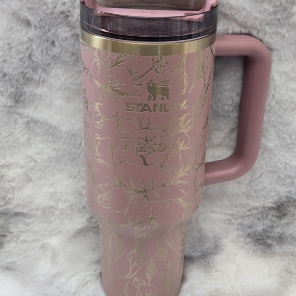 Stanley Pink and Gold Floral Travel Mug - Picture 1 of 3